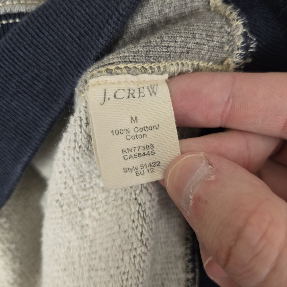 J Crew Wallace Barnes Sweatshirt Mens Medium Heritage Double V Gray Crew Retro - Picture 5 of 8